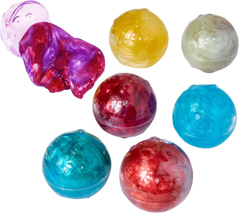 Kicko Mars Comet Slime - Pack of 6 Gooey Marbled Slimes in a Comet Shaped Container - Good for Party Favors, Kids, Squishing and Squashing, Stress...