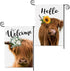 2 Pack Highland Cow Garden Flag, Spring Summer Welcome Sunflower Cow Garden Flag, 12 x 18 Inch Double Sided Vertical Burlap Floral Cow Farmhouse F...