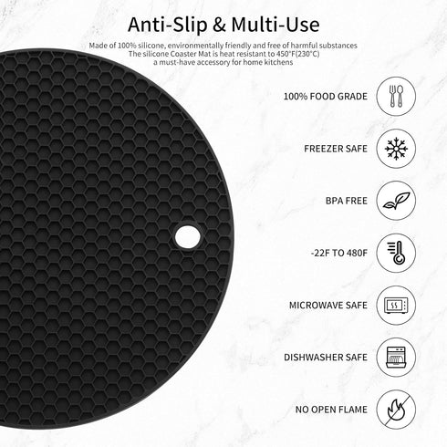 Silicone mats for Kitchen Counter, Pot Holders and hot Pads,Heat Resistant mats for countertop,Multipurpose Table and Countertop Decor Protection ...