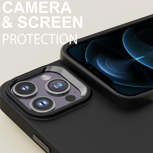 TENOC Phone Case Compatible with iPhone 12 & iPhone 12 Pro, Black Case Anti-Fingerprint Protective Bumper Matte Cover for 6.1 Inch...