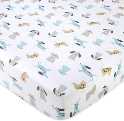 Standard Microfiber Fitted Crib Sheets for Baby Girl, Baby Boy, and Neutral, 2 Pack Crib Sheets Crib Essentials for Baby 28x52 Crib Sheets (Dogs &...