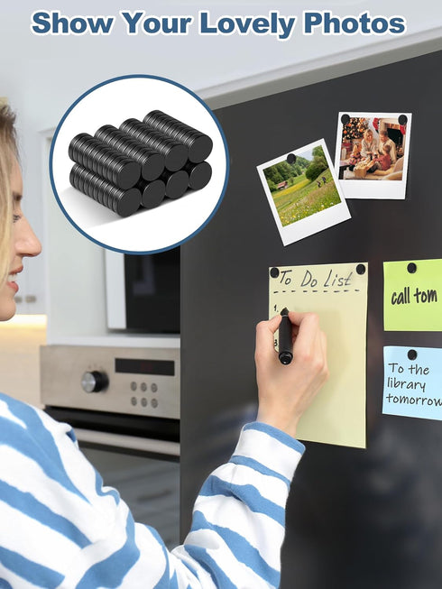 SMARTAKE 80 Pcs Refrigerator Magnets, Small Round Fridge Magnets, Multi-Use Premium Neodymium Office Magnets for Fridge, Whiteboard, Billboard in ...