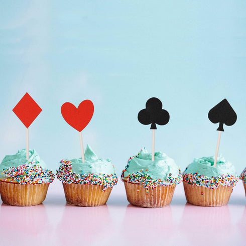 36 Pcs Glitter Casino Night Poker Theme Cupcake Toppers Las Vegas Party Cake Picks Food Decoration...