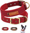 PET ARTIST Soft Neoprene Padded Nylon Dog Collar with Mental Buckle Comfort Pet Collar for Small Medium Girls Boys Dogs Red S Neck Size 10-14"(25-...
