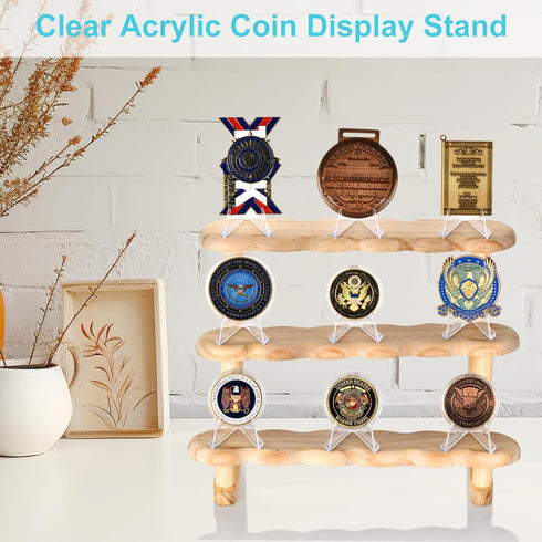 30 Packs Card Display Stand, Sturdy and Stable, Premium Acrylic Sports Card Holder, Versatile Use, Clear Mini Easel Stand, for Challenge Coins PSA...