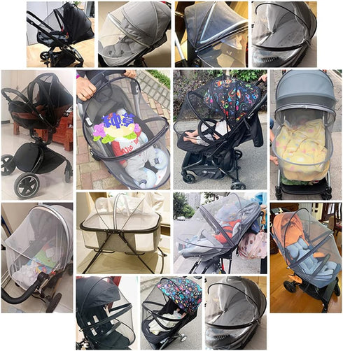 Orzbow Universal Mosquito Net for Stroller, Baby Bug Net with Two-Way Zippers & Storage Bag, Breathable & Foldable Mosquito Nets for Strollers, Ca...