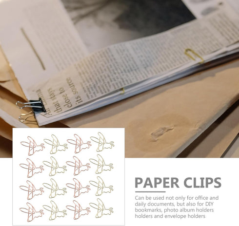 NUOBESTY Decorative File Folders 20pcs Cute Paper Clips Metal Bee Shape Journaling Paper Clamp Binder Clips Scrapbooking Bookmarks for Office Supp...