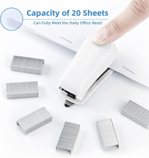 Stapler, 20-50 Sheets Capacity with Staples and Staple Remover Set, Desk Stapler Office Staplers (White-1, 20 Sheet)...