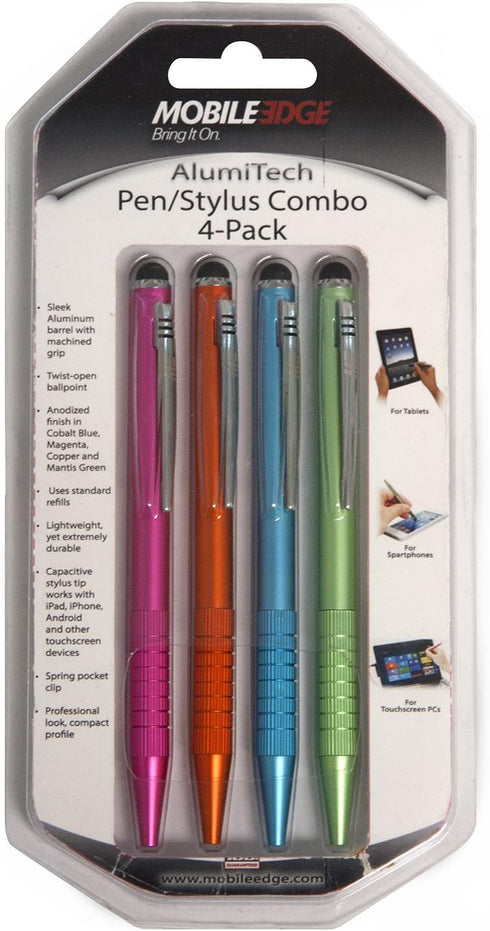 Mobile Edge 2-in-1 Stylus Pen for Touch Screens, Cell Phone and Tablet, Compatible with Apple iPad, Compatible with iPhone, Compatible with Androi...