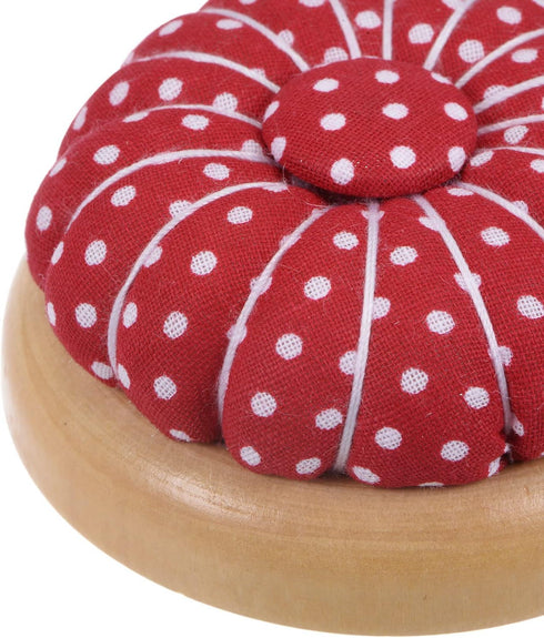 HARFINGTON Pin Cushions Sewing Needle Cushion Needle Holder Pincushions with Magnetic Wooden Base for Sewing Quilting Needlework DIY Crafts, Red W...