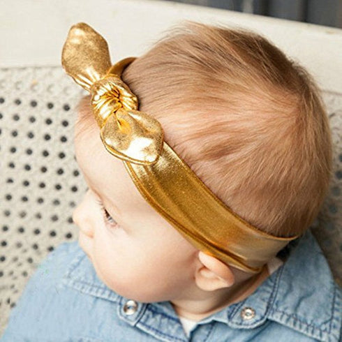 Baby Headbands, Children Big Bow Elasticity Headband Kids for Girls Newborn Infant Toddlers Kids (Gold)...