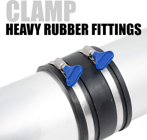 Fulton 2 1/2 Inch Thumb Screw Key Adjustable 304 Stainless Steel Hose Clamps, Pipe Clamp, Worm Gear Clamps, Dryer Vent Clamp, Dust Collection, Aut...