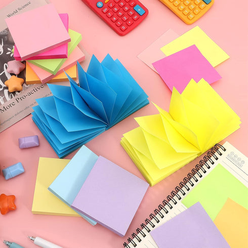 30 Pads Pop Up Sticky Notes,10 Bright Colors Sticky Notes Pop Up,3x3 Inch Self-Stick Notes Pads,Super Sticking Power Pop Up Notes for School Offic...