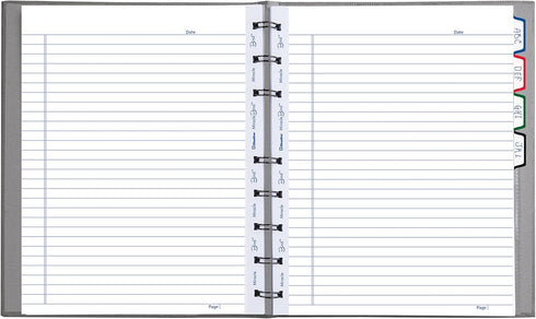 Blueline MiracleBind™ Notebook, Refillable, Lizard-Like Hard Cover, 9.25" x 7.25", 150 Ruled Pages, Cool Grey (AF9150.97)...