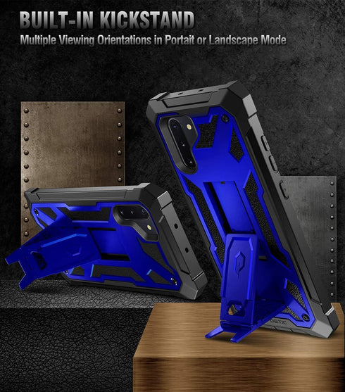 Poetic Spartan Series Designed for Samsung Galaxy Note 10, Full-Body Rugged Dual-Layer Metallic Color Accent with Premium Leather Texture Shockpro...