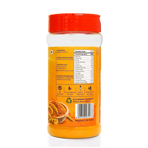 Darsa Organics Raw Turmeric Powder w/Curcumin from India | 7 oz Food Grade PET Jar | Pure Aromatic Ground Haldi | USDA Organic | Ground Turmeric |...