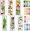 6pcs DIY Cross Stitch Bookmark Kit Plant Stamped Embroidery Bookmark Kits Instruction Included 8.7x3.1" Black Cat Easy Cross Stitch Kits for Adult...