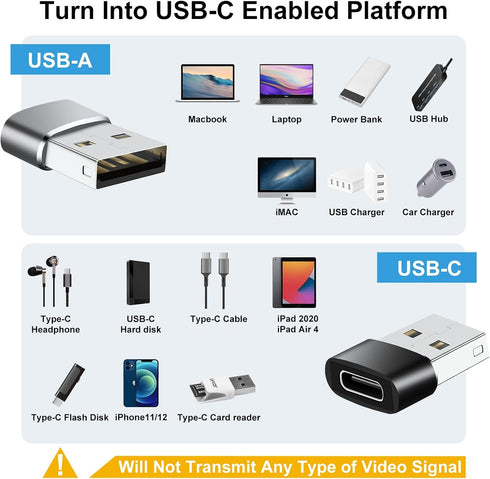 USB to USB C Adapter 8 Pack,USB C to USB Adapter,USB C to USB A Adapter,USB to C Adapter,USB-C to USB Adapter,USB to USBC-C Adapter for iPhone,Mac...