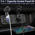 Cigarette Lighter Socket 12V Power Outlet, Qidoe Aluminum 40W Dual QC3.0 USB Charger Socket with LED Voltmeter Switch,150W DC Lighter Socket Water...