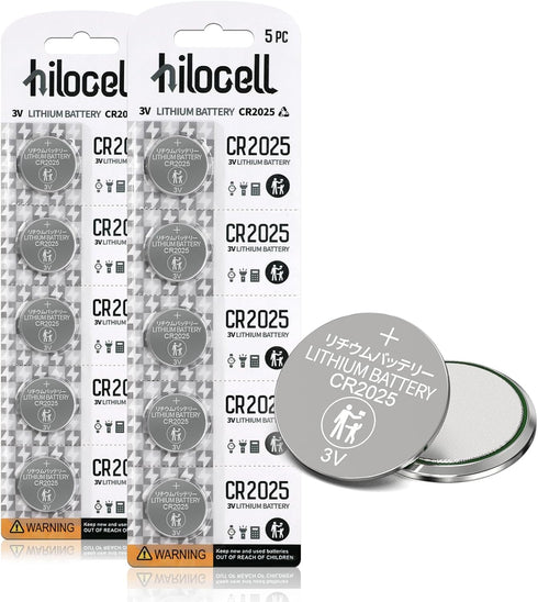 10 Pack CR2025 Batteries, CR2025 3V Lithium Battery for Car Remote Key, 3 Volt CR 2025 Coin Battery Replacement...