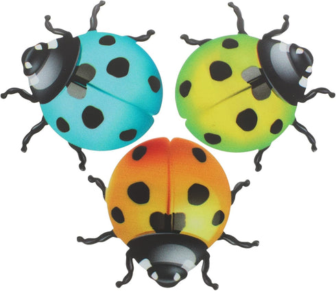 MERRYHAPY 3pcs Wall Wrought Iron Pendant Garden Decor Metal Ladybug Garden Wall Art Lawn Decorations Outdoor Yard Iron Animal Decor Hanging Wall A...