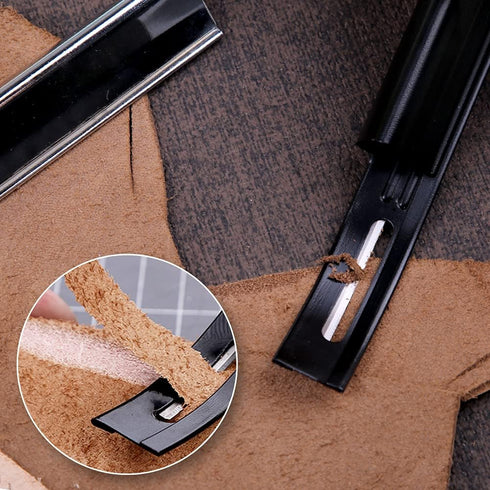 Skiving Knife, Metal Leather Skiver, Leather Craft Tools Skiver, Heavy Duty Hand Skiver for Leather, 6 Pieces Skiver Blades for Leather Craft DIY ...