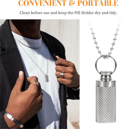 Titanium Keychain Pill Holder Container,Waterproof Portable Pill Box Case for Purse or Pocket, Pill Fob Medicine Organizer for Outdoor Travel Camp...