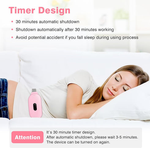 Heating Pads, Period Cramp Massager Portable Cordless Heating Pad with 6 Heat Levels and 6 Massage Modes for Back Pain Relief Menstrual Heating Pa...