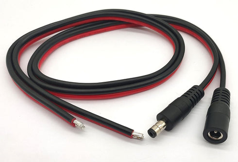 Halokny DC Power Pigtails Cable, 1 Pairs 14AWG DC5.5x2.1mm 12V 5A Male & Female Connectors Power Single Ended Extension Cable for CCTV Security Ca...