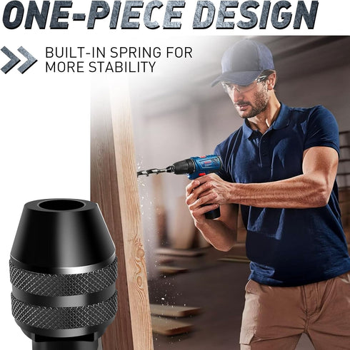 2 Pack YAFIYA Compatible Chuck Adapter Quick Change Keyless Drill Chuck Replacement Compatible with 4486 Rotary Tool 3000 4000 7700 8200 Driver Co...