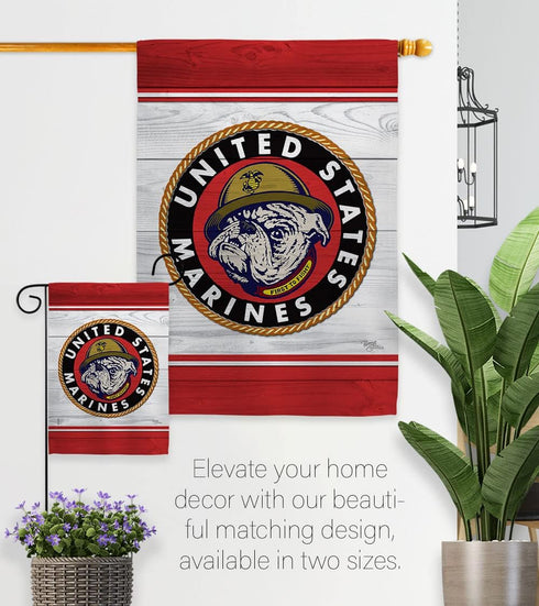 Breeze Decor Marine Bulldog Garden Flag Armed Forces Corps USMC Semper Fi United State American Military Veteran Retire Official House Decoration ...