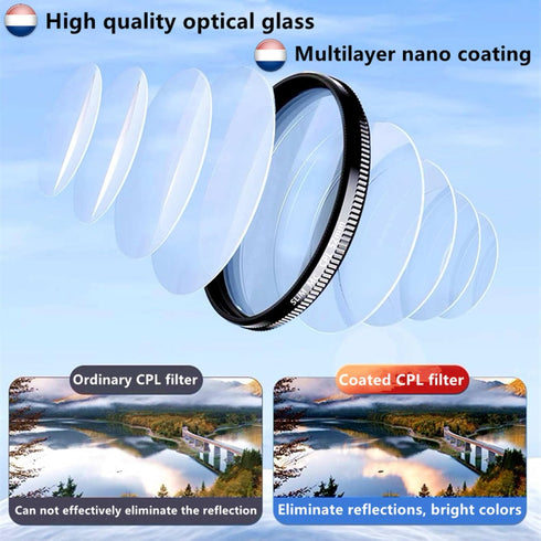 CPL Polarizing Filter for Phone,52mm Camera Lens Filter with Lens Clip Compatible for iPhone 14 Pro Max 13 Pro Max 13 Mini 12 11 X XS Max Samsung ...
