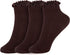 Womens Ankle Casual Socks Lace Ruffle Low Cut Knit Cotton Lettuce Socks for Women Girls...