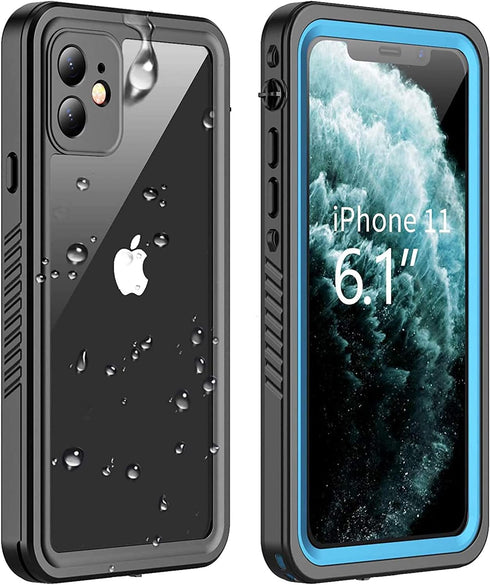 Compatible with iPhone 11 Waterproof Case, Built-in Screen Protector Full-Body Rugged Bumper Sealed Cover Shockproof Dustproof Waterproof Case for...