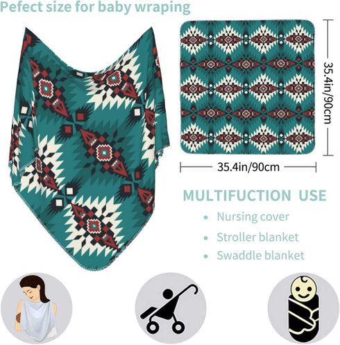 Aztec Western Native Southwest Baby Swaddle Blanket Newborn Baby Swaddling Blanket Cover Throw Wrap Blankets Soft Breathable for Unisex Baby Infan...