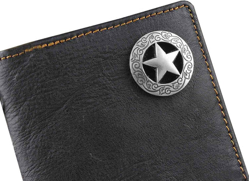 vogueteen Biker Rock Star Concho Mens Card Money Long Black Real Leahter Wallet With Chain...