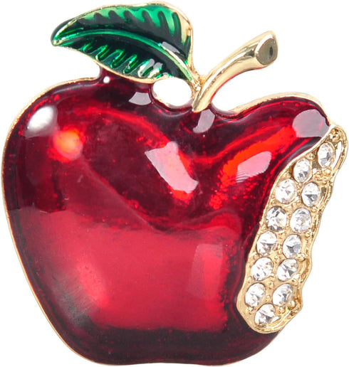 Gyn&Joy Hand Painted Red Apple Fruit Brooch Pin...
