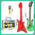 BBTO 15 Pcs Inflatable Rock Star Toy Set 23.6 Include 23.6 Inch Inflatable Rock Electric Guitar, Inflatable Bass Guitar, Inflatable Microphones, I...