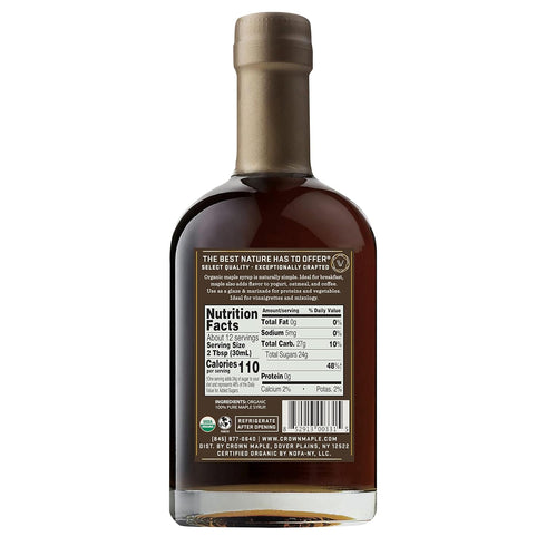 Crown Maple Very Dark Color, Strong Taste Certified Organic Maple Syrup, 12.7 Fl Oz, Pancakes, Basting Glazes, Sauces, Mustards...