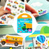 2 Sets Portable Jelly Quiet Busy Sticker Book, Vehicle & Animal Reusable Sticker Books for Kids, Toddler Sticker Activity Book Preschool Learning ...