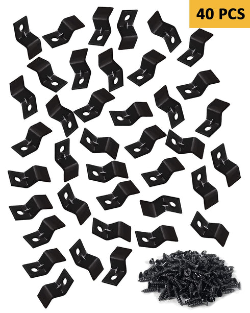 Table Top Fasteners, Z Clips for Table Tops 40 Packs (Black)...
