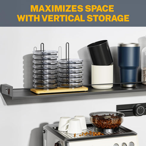 NiHome Tumbler Lid Organizer, Space-Saving Vertical Storage for Up to 20 Lids, Water Bottle Lid Holder for YETI/Stanley/Simple Modern, Cup Lid Sto...