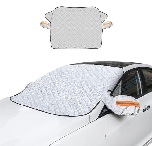 Car Windshield Snow Cover, Magnetic Windshield Snow Cover 4-Layer Protection for Snow, Ice, Frost, Sunlight, Car Windshield Cover with Side Mirror...