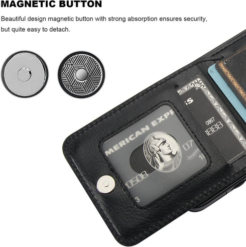 KIHUWEY for Samsung Galaxy S24 Case Wallet with Credit Card Holder, Flip Premium Leather Magnetic Clasp Kickstand Heavy Duty Protective Cover for ...