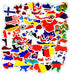Vinyl National Flag Map Stickers Pack 50 Pcs Country Flag Decals for Laptop Car Suitcase Water Bottle Helmet Truck...