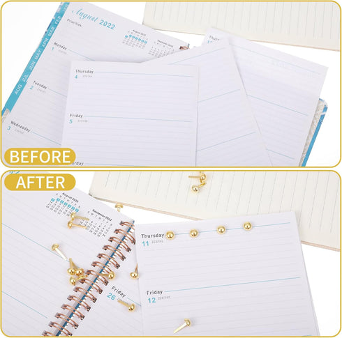 Therwen 1500 Pcs Brad Paper Fasteners Bulk 0.3 x 0.6 Inch Gold Brass Brads Mini Brads Round Metal brad Split Pins for Kids Students DIY Scrapbooki...