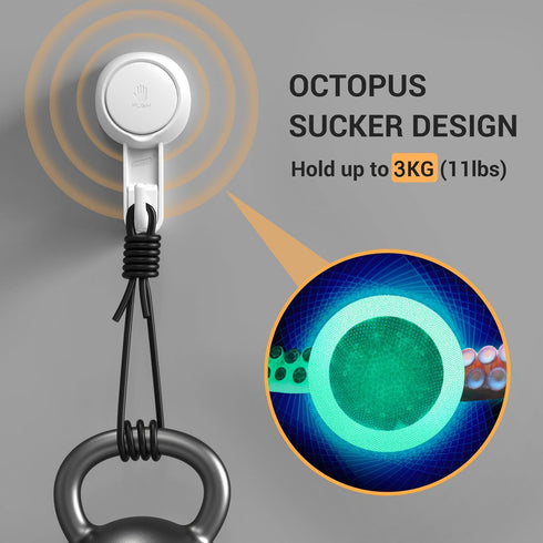 Marchpower Shower Suction Cup Hooks - 4 Pack Reusable Heavy Duty Vacuum Suction Hook for Inside, Waterproof Bathroom Wall Bathtub Loofah Hook, Str...
