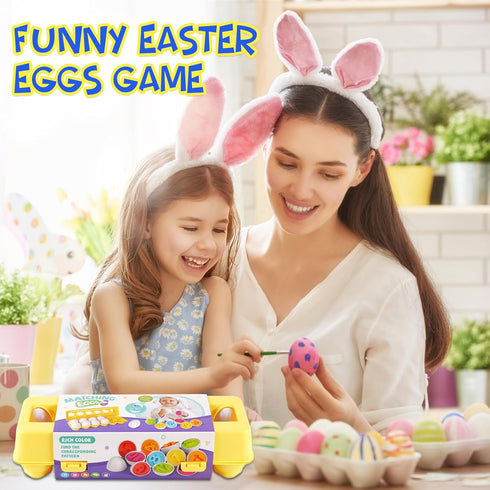 LOOIKOOS Matching Egg Toy Set - 12 Play Eggs Toddler Toys - Educational Color and Number Recognition Skills -Learning Egg Game Puzzle for Toddlers...