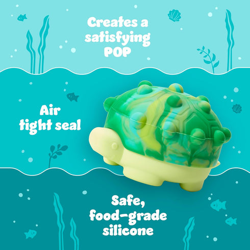 Munchkin® Pop Squish™ Mold Free Popping Baby Bath Toy, Squeezable Sensory Fidget Toy, Turtle and Pufferfish...