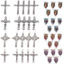 SUNNYCLUE Easter Holiday Tibetan Style Rosary Cross and Center Our Lady Miraculous Medal Enamel Cross Pendants Vintage Charm Oval Chandelier Links...